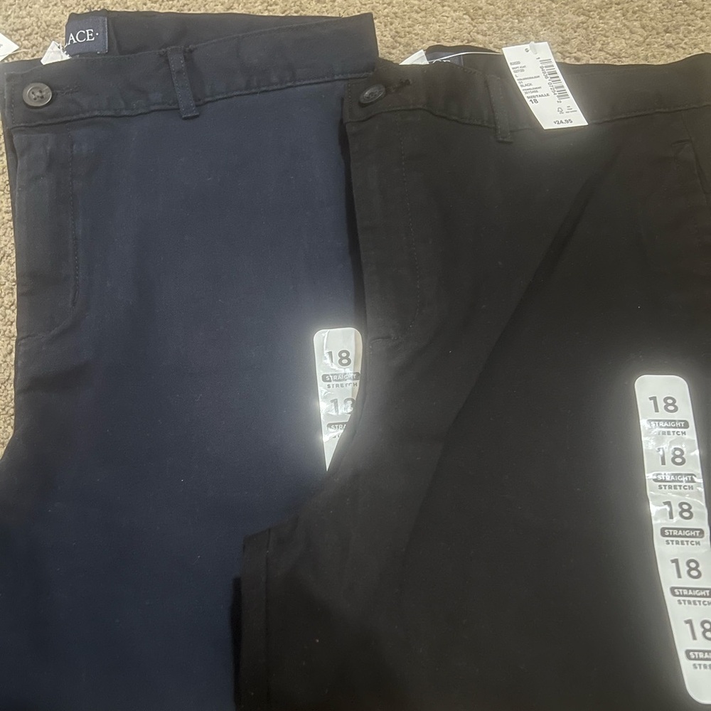 Boys Flat Front Pants SZ 18-NEW